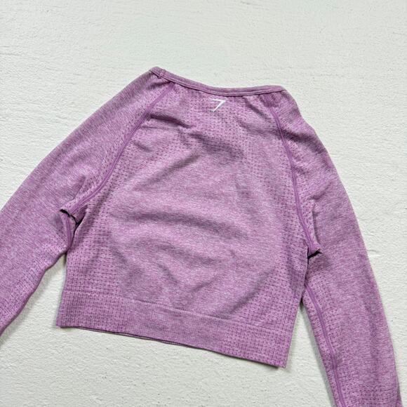 Gymshark Seamless Long Sleeve Crop Top Lilac Purple, Size XS - Picture 6 of 6